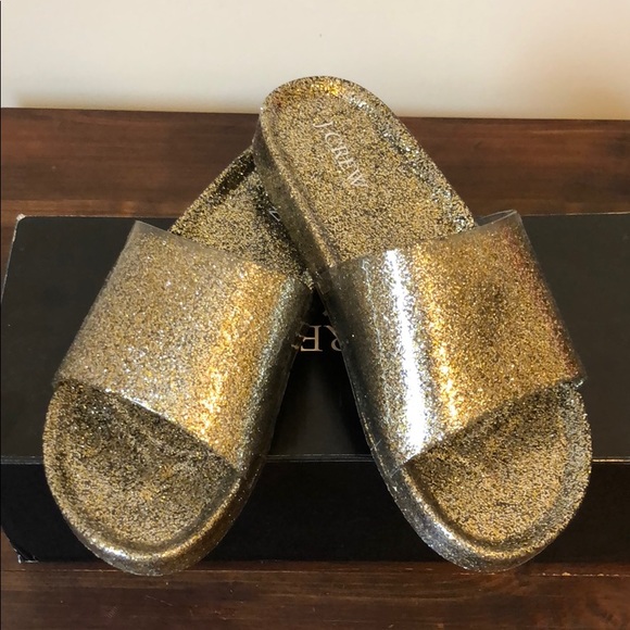 gold glitter slides